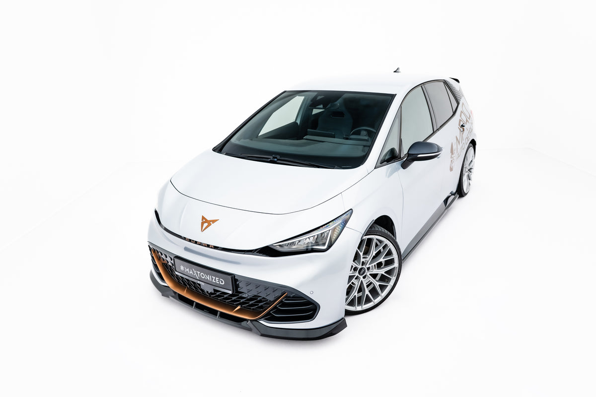 Street+ Spoilerlippe Front Ansatz V.1 passend für Cupra Born Mk1 schwarz Hochglanz – Ansicht 2