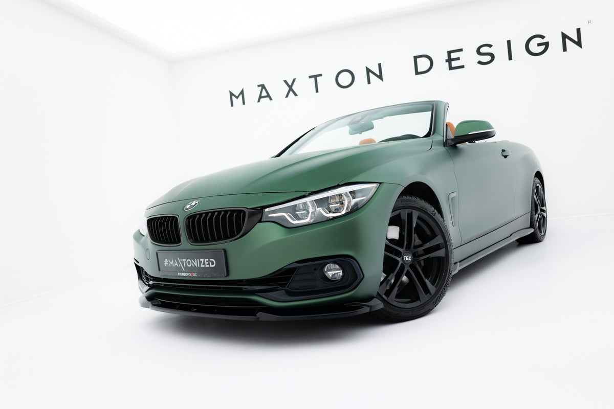 Street+ Spoilerlippe Front Ansatz passend für BMW 4er Cabrio / Coupe F33 / F32 schwarz Hochglanz – Ansicht 4