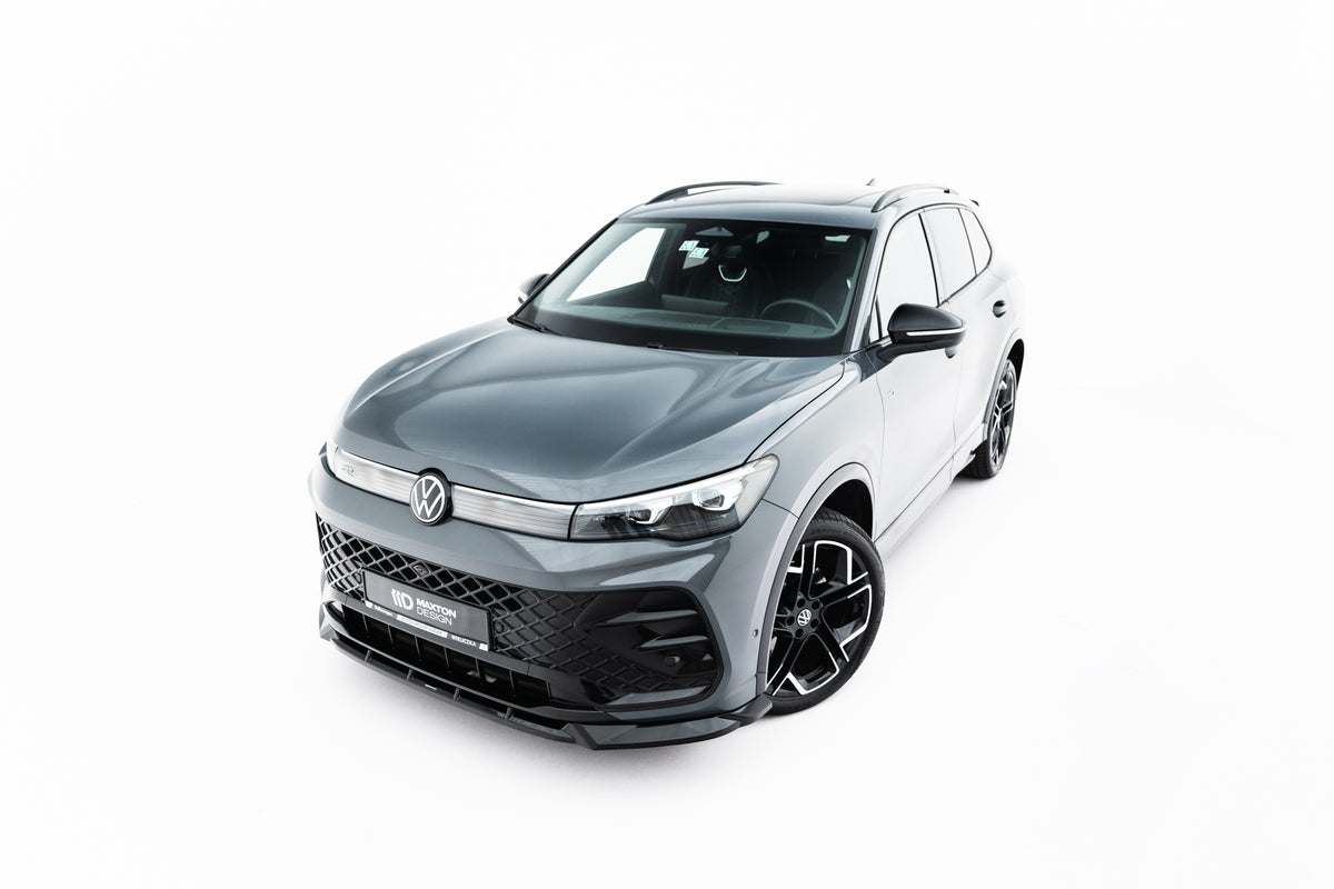 Street+ Spoilerlippe Front Ansatz V.1 passend für VW Tiguan R-Line Mk3  schwarz Hochglanz – Ansicht 2
