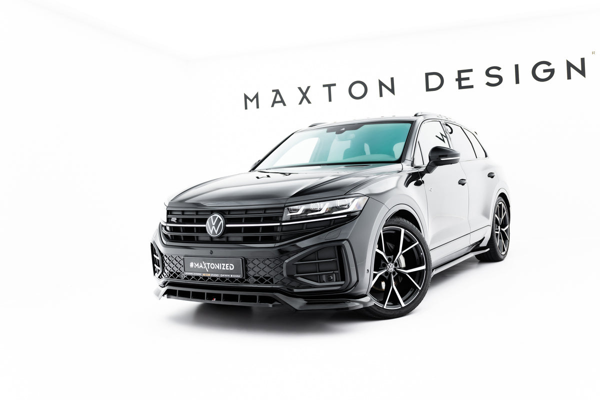 Street+ Spoilerlippe Front Ansatz passend für VW Touareg Elegance Mk3 Facelift schwarz Hochglanz – Ansicht 3
