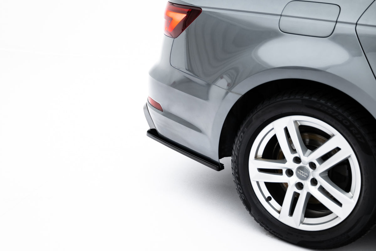 Heck Ansatz Flaps Diffusor passend für Audi A4 / A4 S-Line / S4 Limousine / Avant B9 schwarz Hochglanz – Ansicht 4
