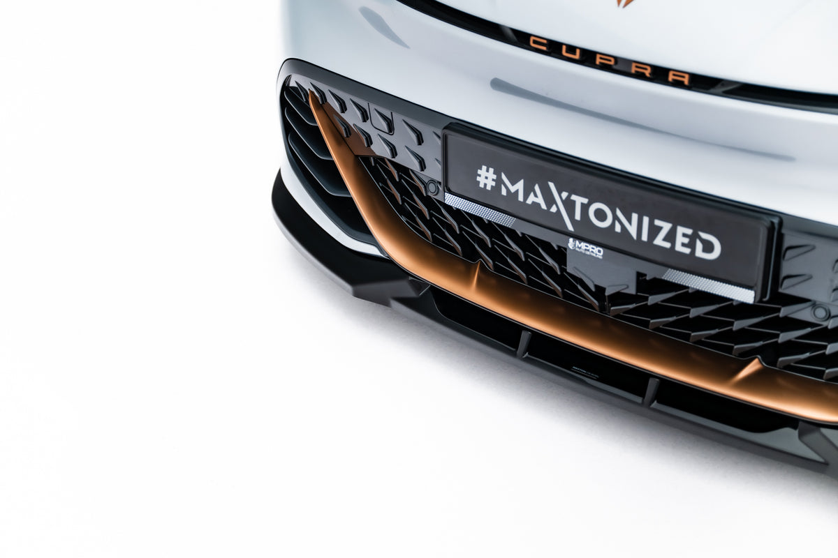 Street+ Spoilerlippe Front Ansatz V.1 passend für Cupra Born Mk1 schwarz Hochglanz – Ansicht 6