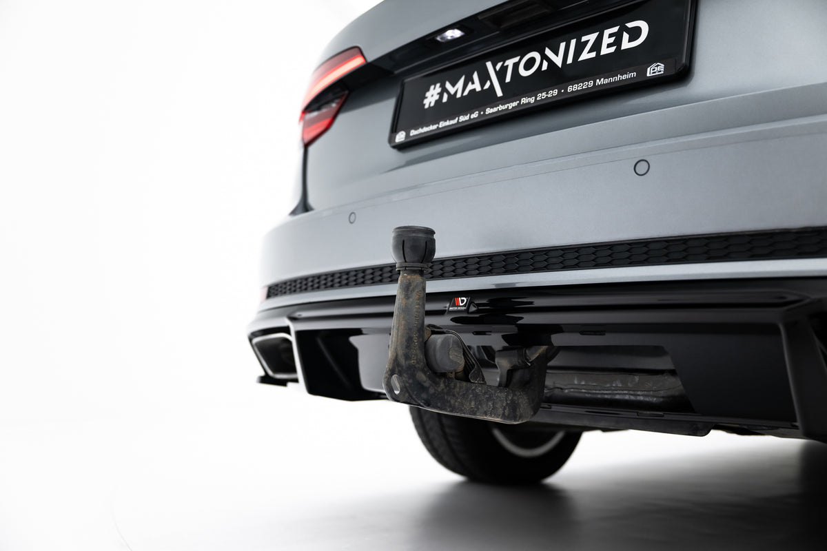 Diffusor Heck Ansatz passend für Audi A4 / A4 S-Line Limousine / Avant B9 schwarz Hochglanz – Ansicht 3