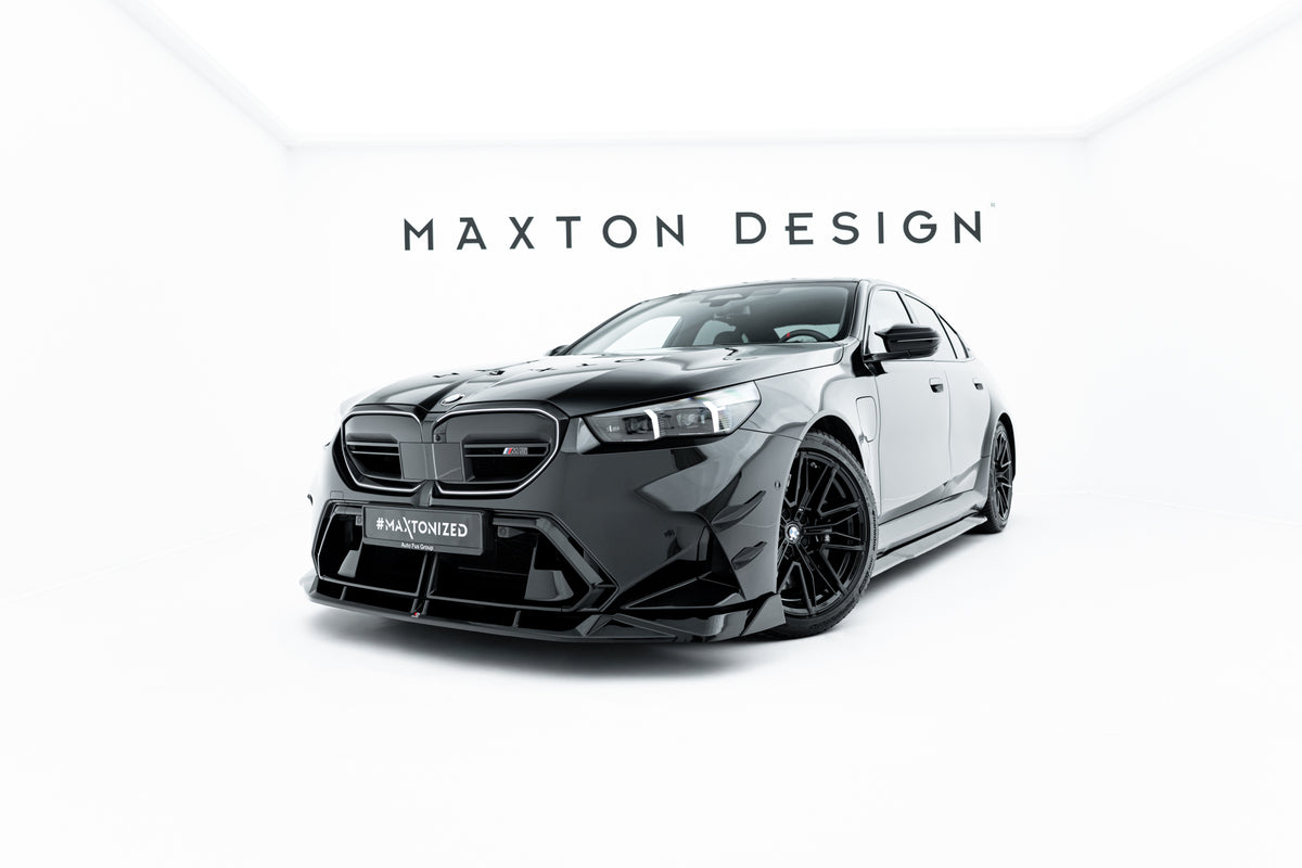 Street+ Spoilerlippe Front Ansatz V.2 passend für BMW M5 Limousine / Touring G90 schwarz Hochglanz – Ansicht 1