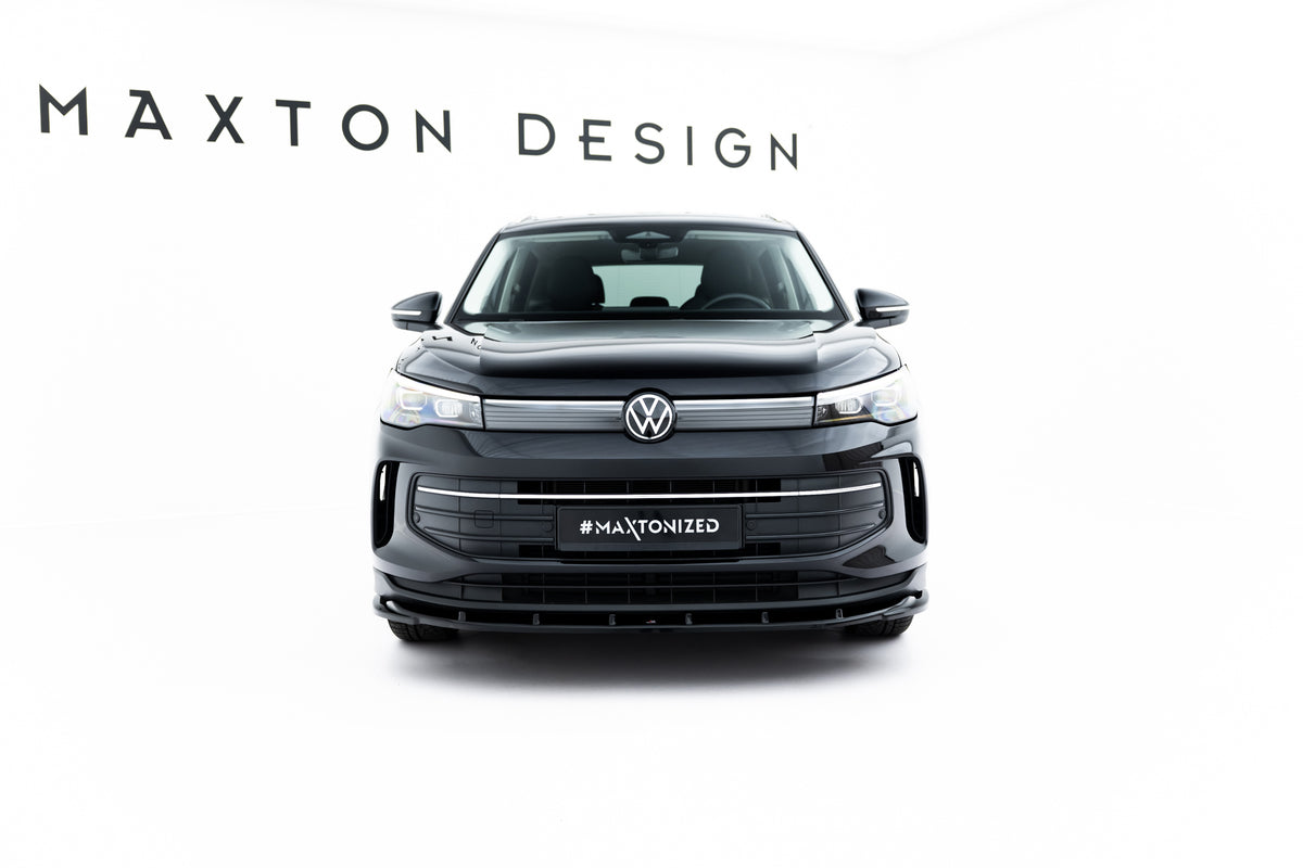 Street+ Spoilerlippe Front Ansatz V.2 passend für VW Tiguan Mk3 schwarz Hochglanz – Ansicht 3