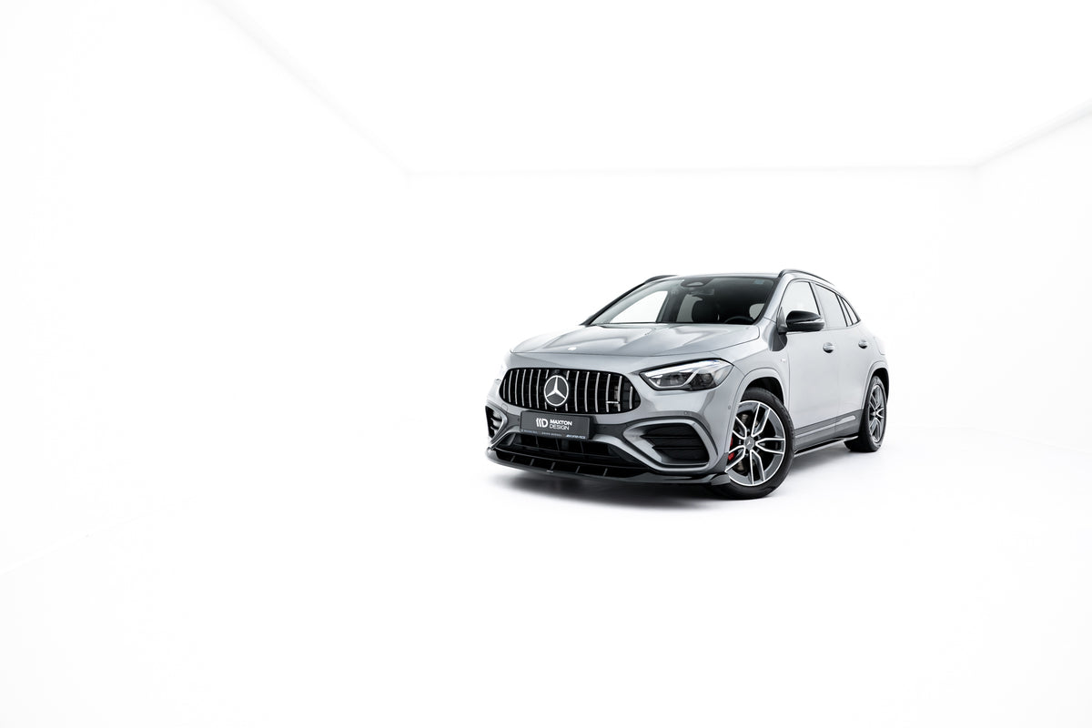 Street+ Spoilerlippe Front Ansatz V.2 passend für Mercedes-AMG GLA 35 H247 Facelift schwarz Hochglanz – Ansicht 3