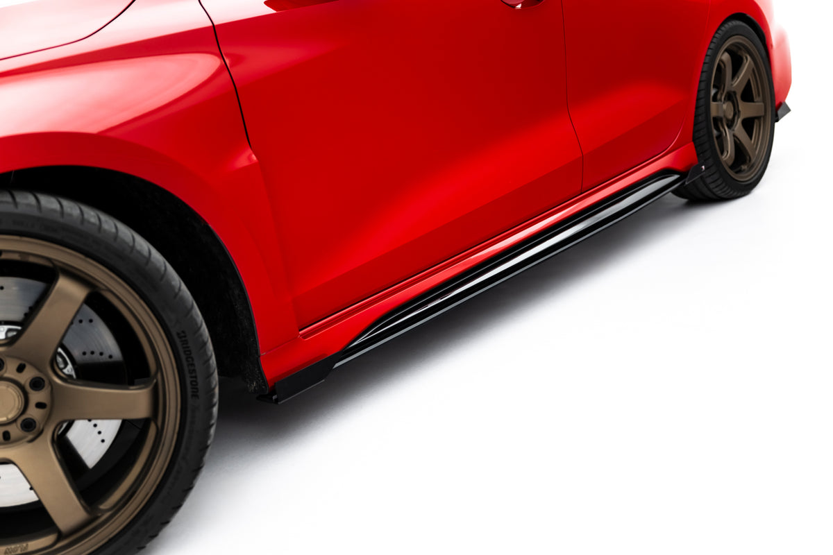 Street Pro Street+ Seitenschweller Leisten + Flaps passend für Audi RS3 Sportback 8Y Facelift schwarz Hochglanz – Ansicht 2