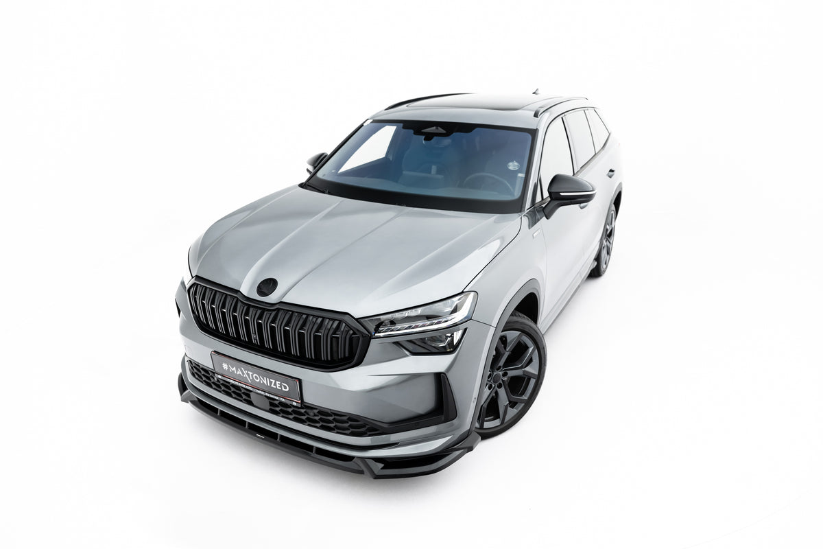 Street+ Spoilerlippe Front Ansatz V.1 passend für Skoda Kodiaq Sportline Mk2 schwarz Hochglanz – Ansicht 2
