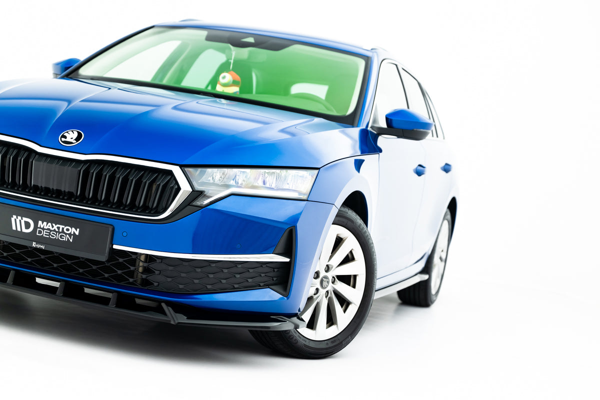Street+ Spoilerlippe Front Ansatz passend für Skoda Octavia Liftback / Combi Mk4 Facelift schwarz Hochglanz – Ansicht 5