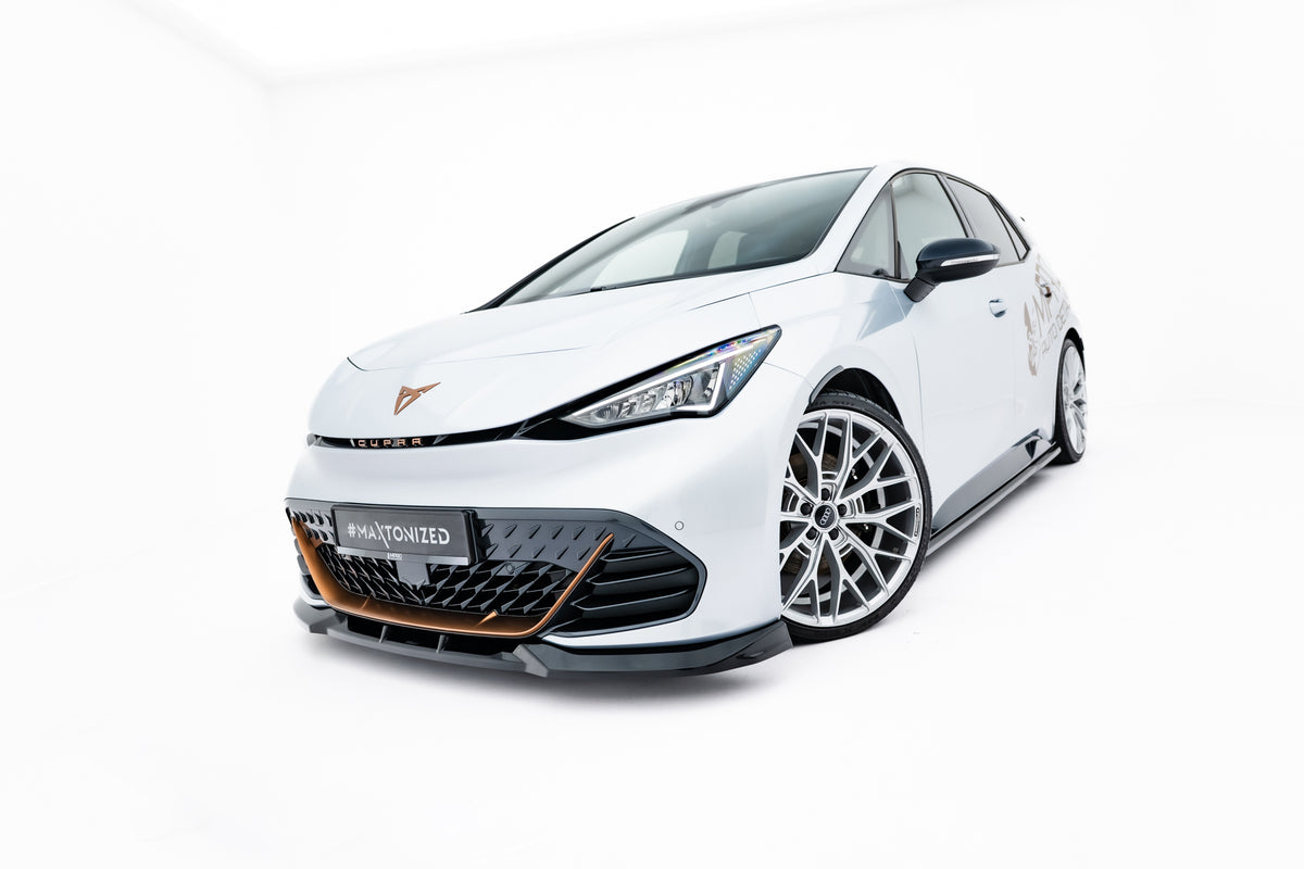 Street+ Spoilerlippe Front Ansatz V.1 passend für Cupra Born Mk1 schwarz Hochglanz – Ansicht 5