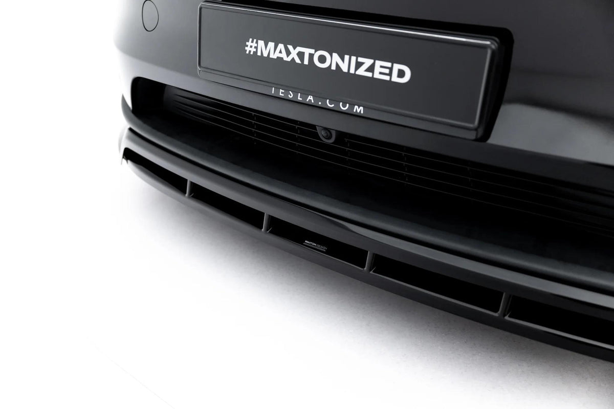 Street+ Spoilerlippe Front Ansatz passend für Tesla Model Y Premium Mk1 Facelift schwarz Hochglanz – Ansicht 4