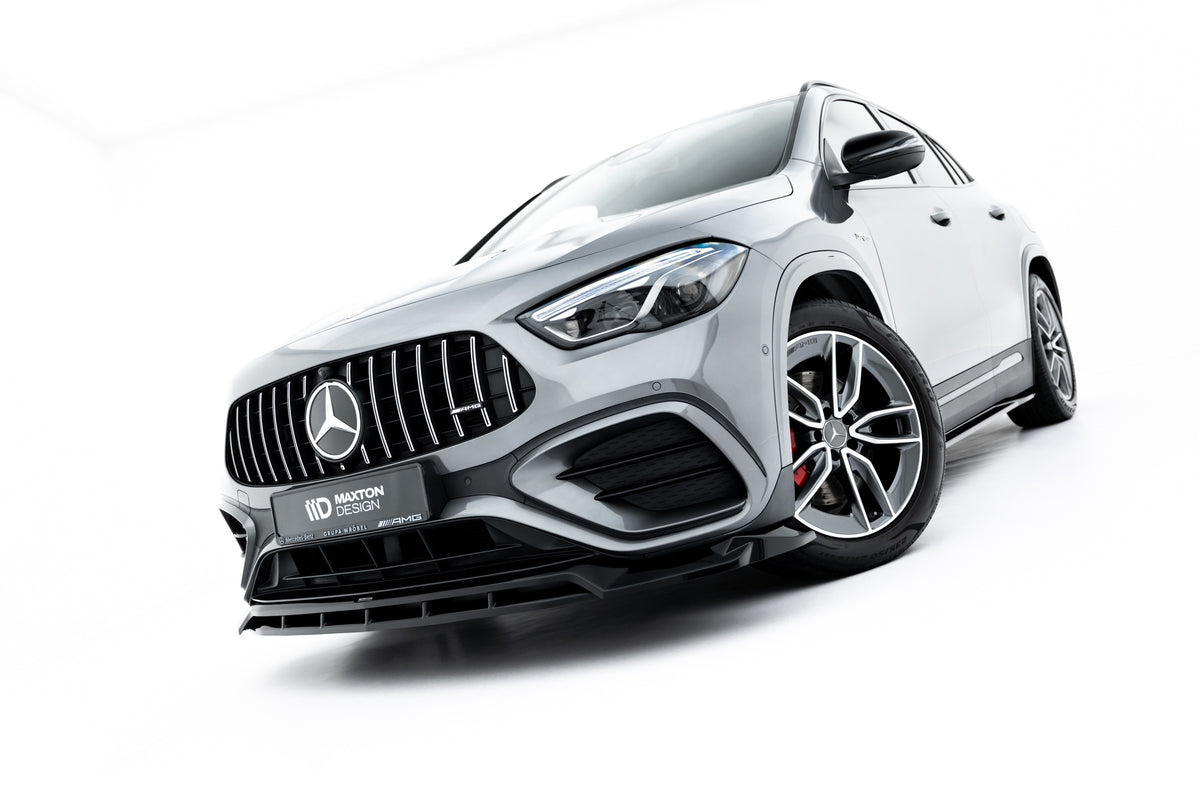 Street+ Spoilerlippe Front Ansatz V.1 passend für Mercedes-AMG GLA 35 H247 Facelift schwarz Hochglanz – Ansicht 2