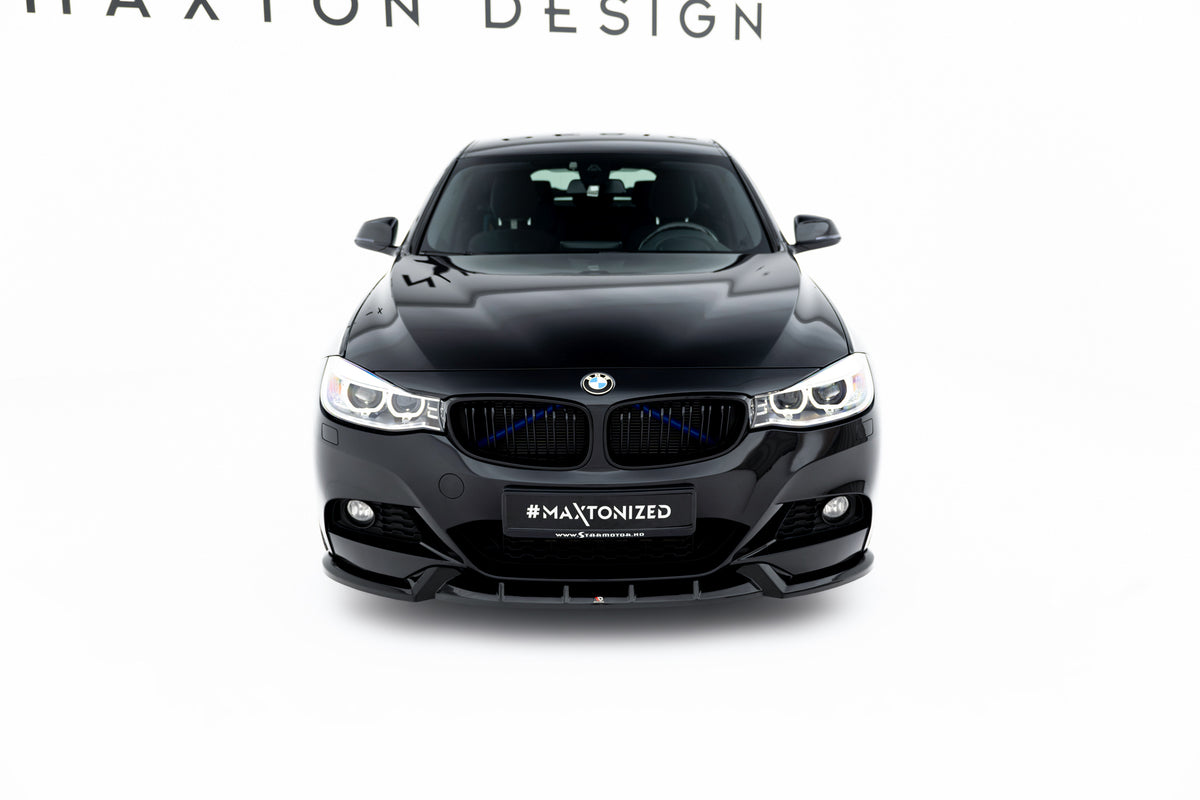 Street+ Spoilerlippe Front Ansatz V.1 passend für BMW 3er GT M-Paket F34 schwarz Hochglanz – Ansicht 1