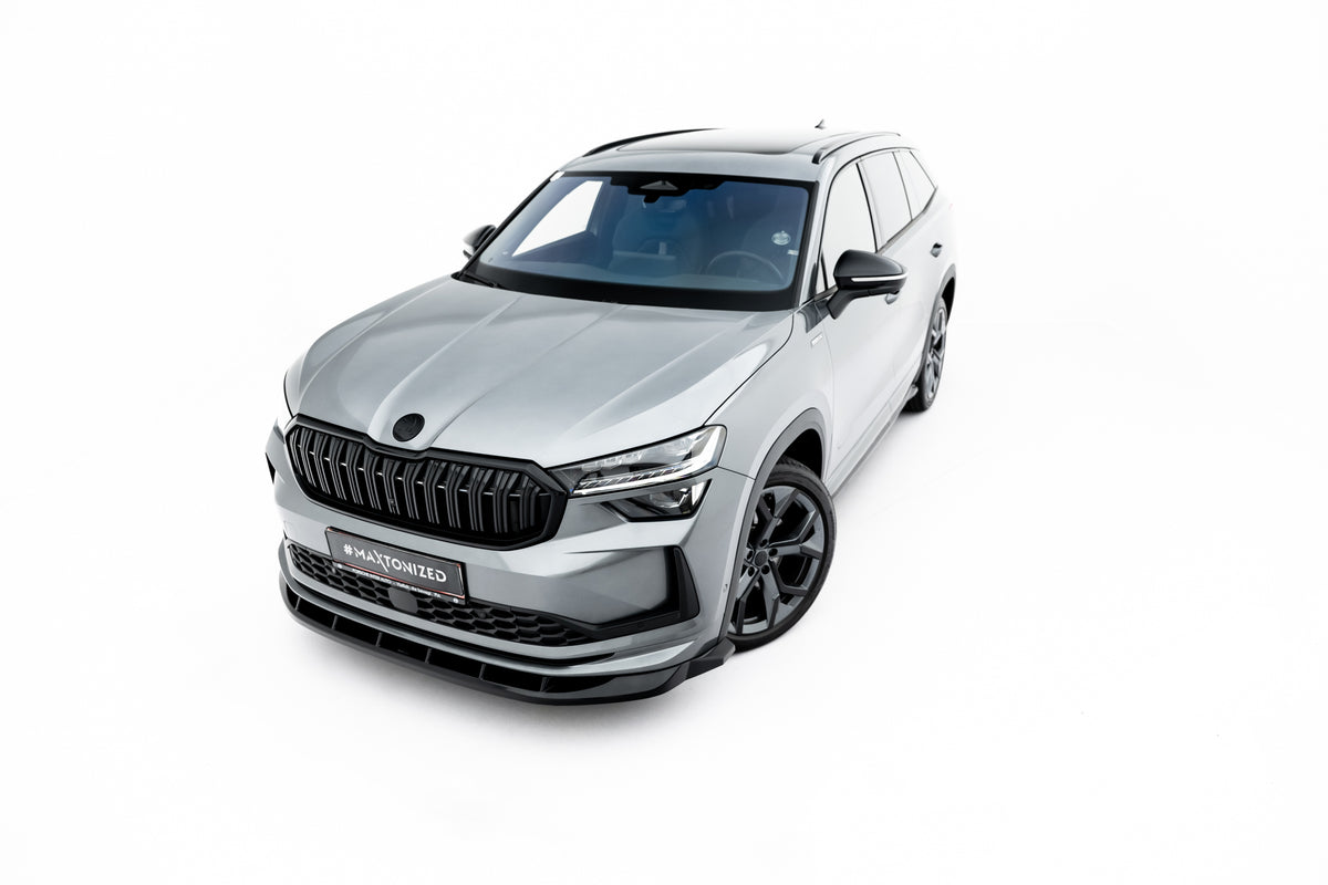Street+ Spoilerlippe Front Ansatz V.2 passend für Skoda Kodiaq Sportline Mk2 schwarz Hochglanz – Ansicht 2