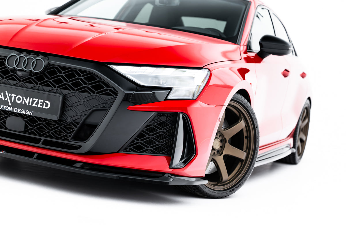 Street+ Spoilerlippe Front Ansatz V.1 passend für Audi RS3 Sportback 8Y Facelift schwarz Hochglanz – Ansicht 5