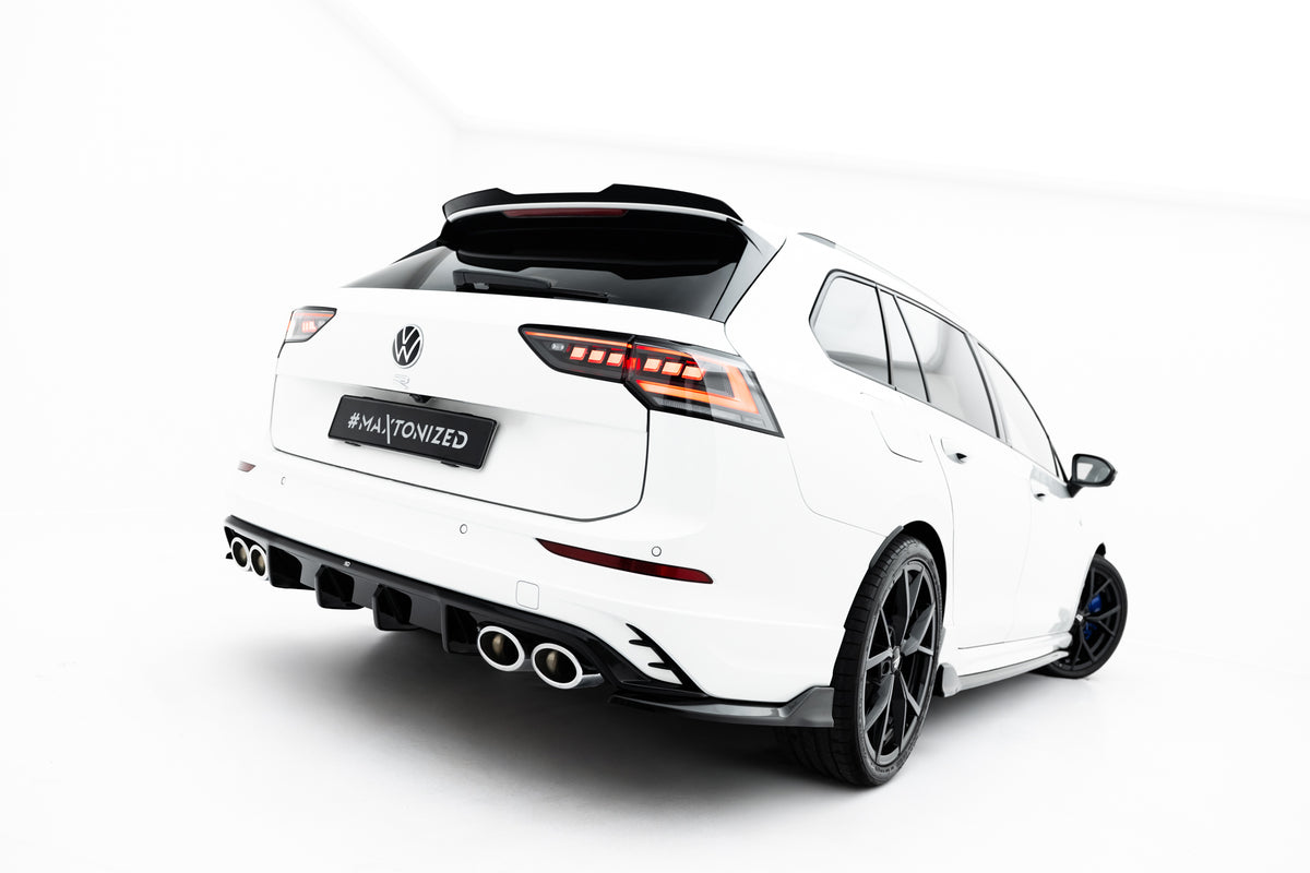 Heck Ansatz Flaps Diffusor V.2 passend für VW Golf R Variant Mk8 / Mk8 Facelift schwarz Hochglanz – Ansicht 1