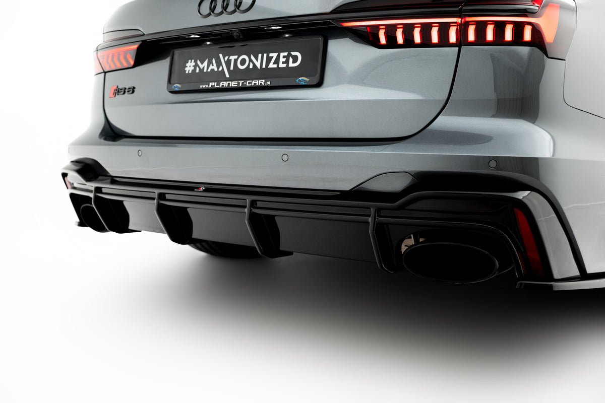 Diffusor Heck Ansatz passend für Audi RS6 C8 / C8 Facelift schwarz Hochglanz – Ansicht 3