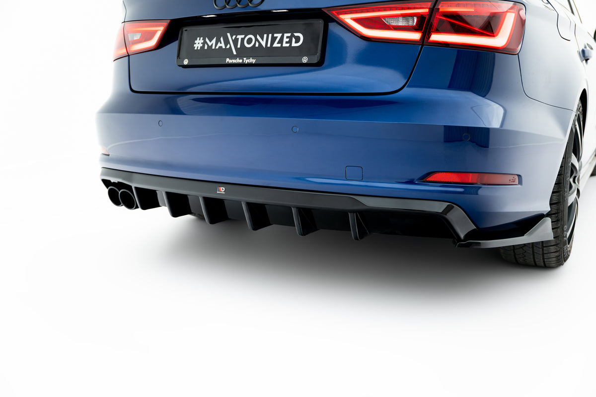 Diffusor Heck Ansatz passend für Audi A3 Limousine 8V  (Doppelauspuff li.endrohr) – Ansicht 7