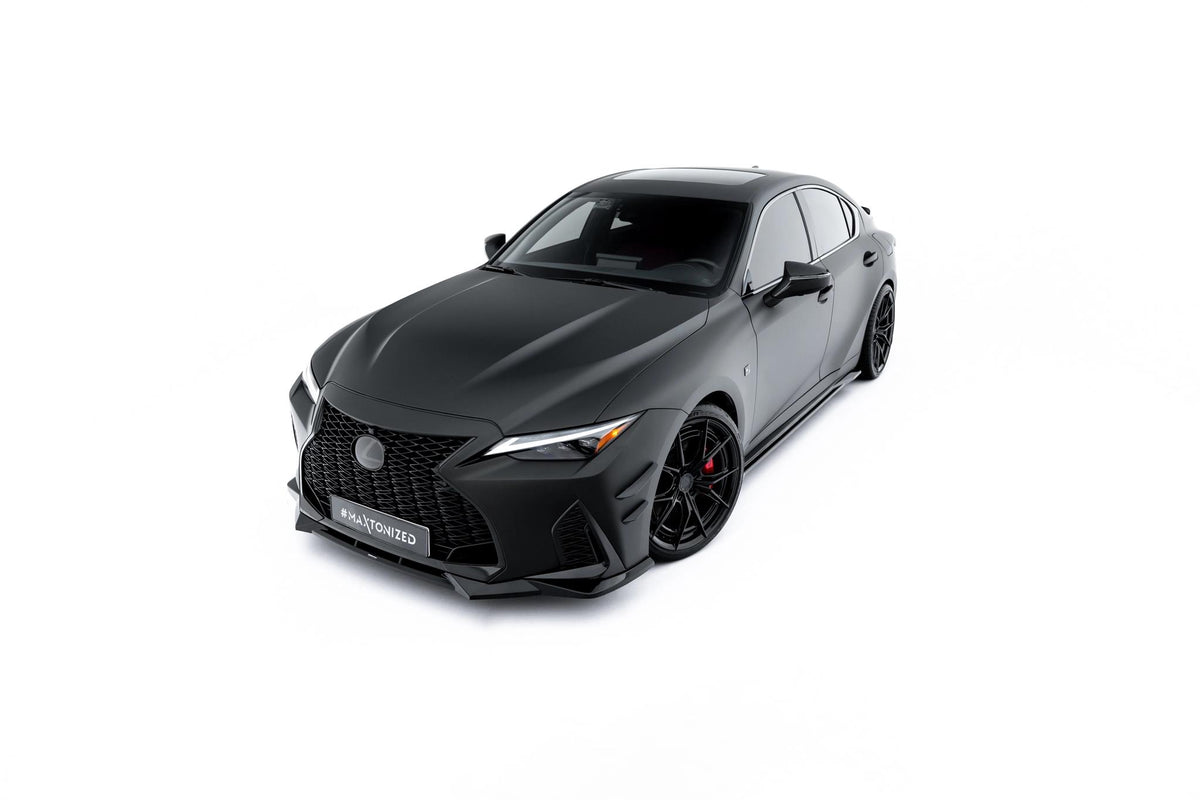 Street+ Spoilerlippe Front Ansatz V.2 passend für Lexus IS 500 Mk3 Facelift 2 (XE30) schwarz Hochglanz – Ansicht 3