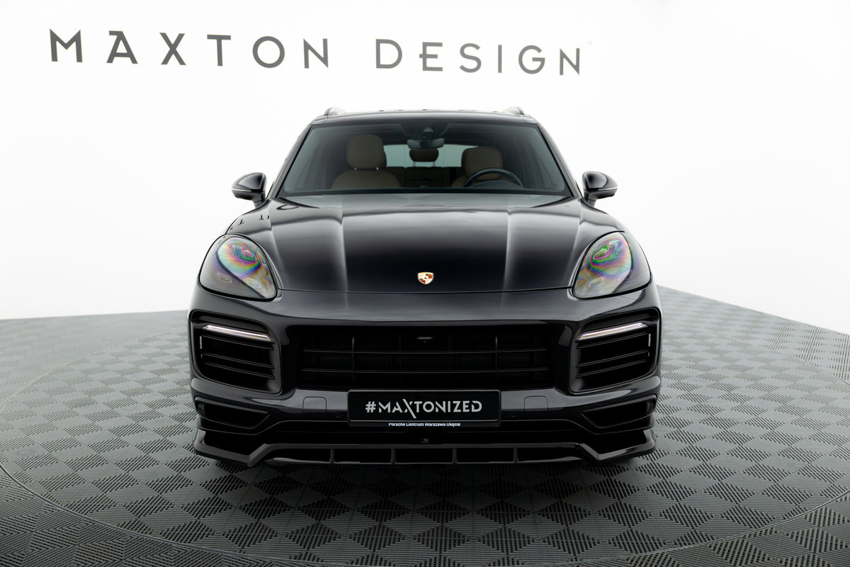 Street+ Spoilerlippe Front Ansatz passend für Porsche Cayenne Sport Design SUV / Coupe Mk3 schwarz Hochglanz – Ansicht 1
