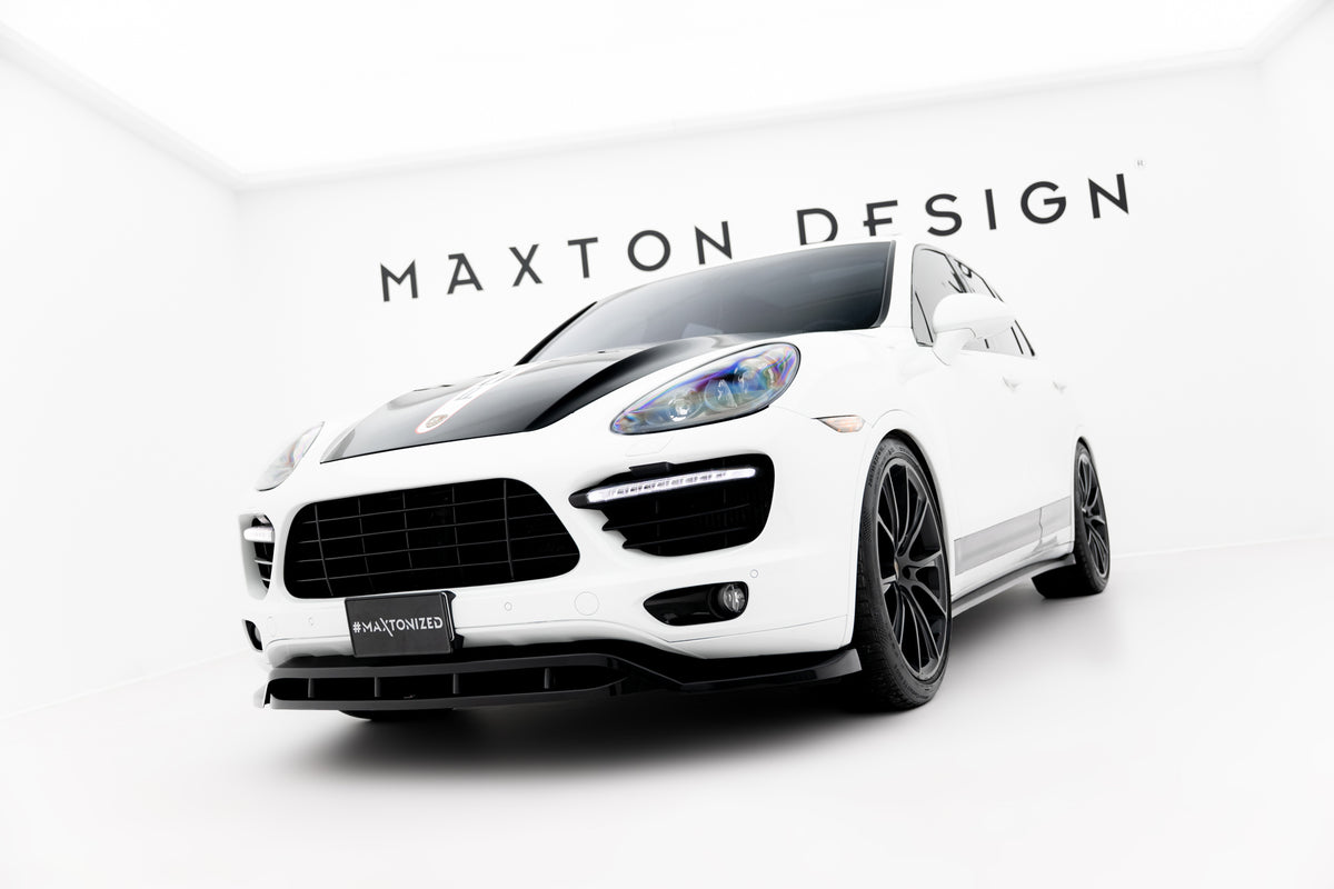 Street+ Spoilerlippe Front Ansatz passend für Porsche Cayenne Turbo / Standard Mk2 schwarz Hochglanz – Ansicht 4