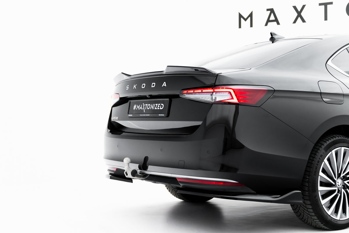 Diffusor Heck Ansatz passend für Skoda Superb Sportline Mk4 schwarz Hochglanz – Ansicht 1
