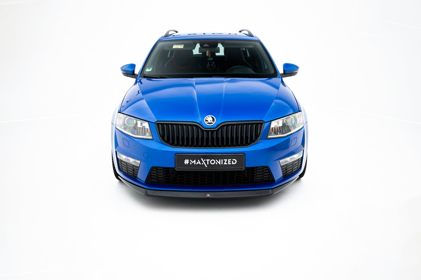 Street+ Spoilerlippe Front Ansatz V.2 passend für Skoda Octavia RS Mk3  schwarz Hochglanz – Ansicht 1