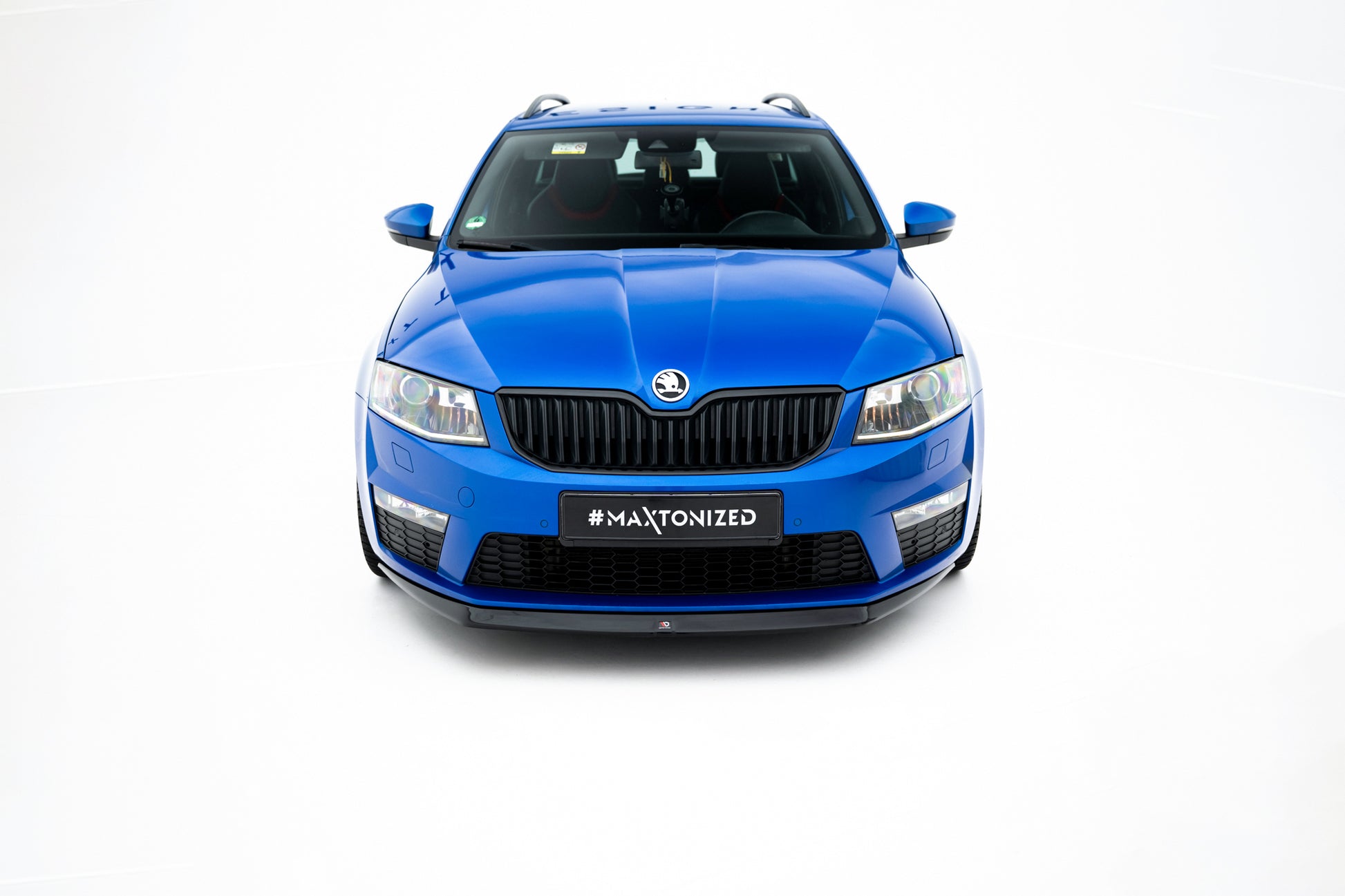 Street+ Spoilerlippe Front Ansatz V.2 passend für Skoda Octavia RS Mk3  schwarz Hochglanz – Ansicht 1