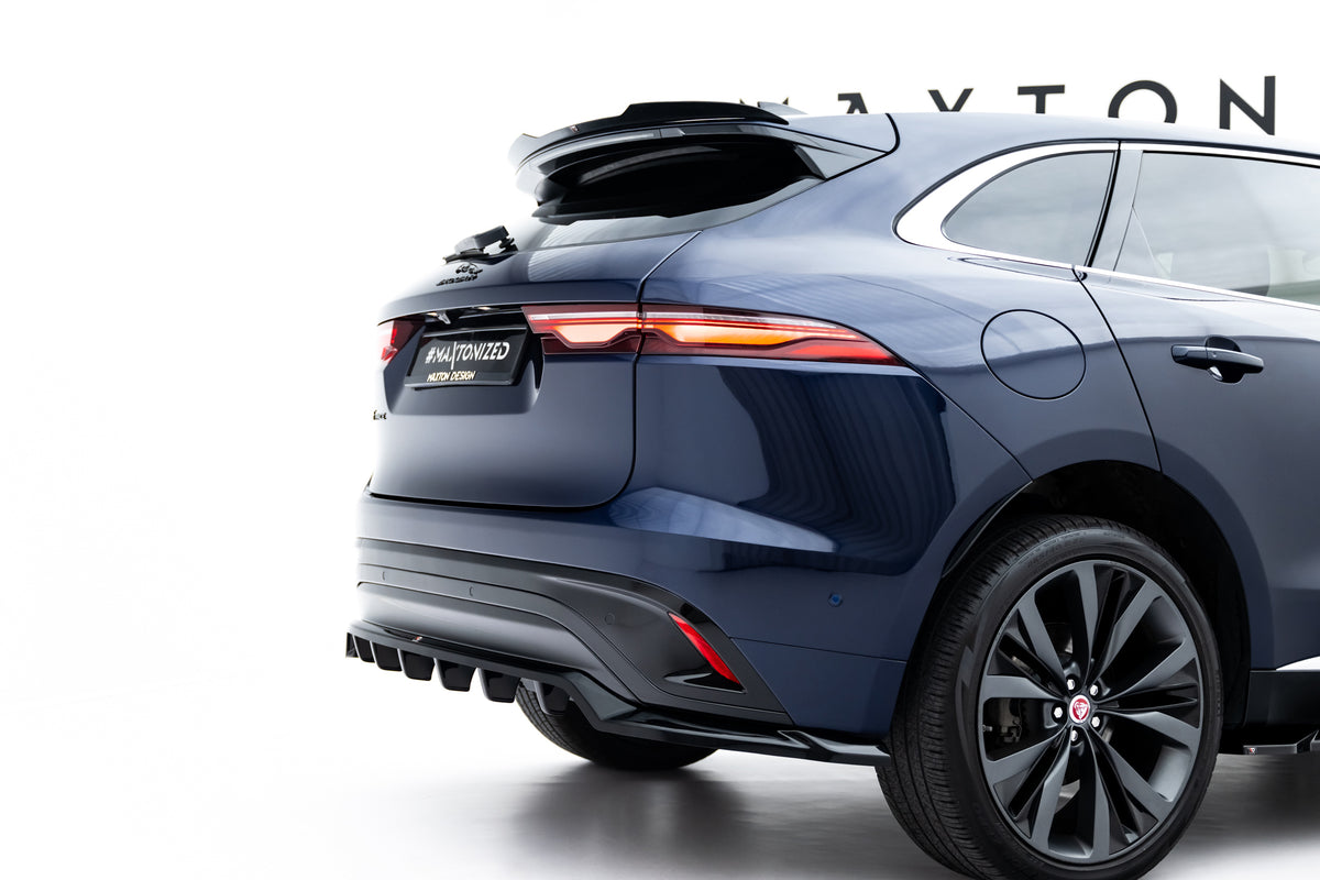 Street+ Mittlerer Diffusor RACE passend für Jaguar F-Pace R-Sport X761 Facelift schwarz Hochglanz – Ansicht 3