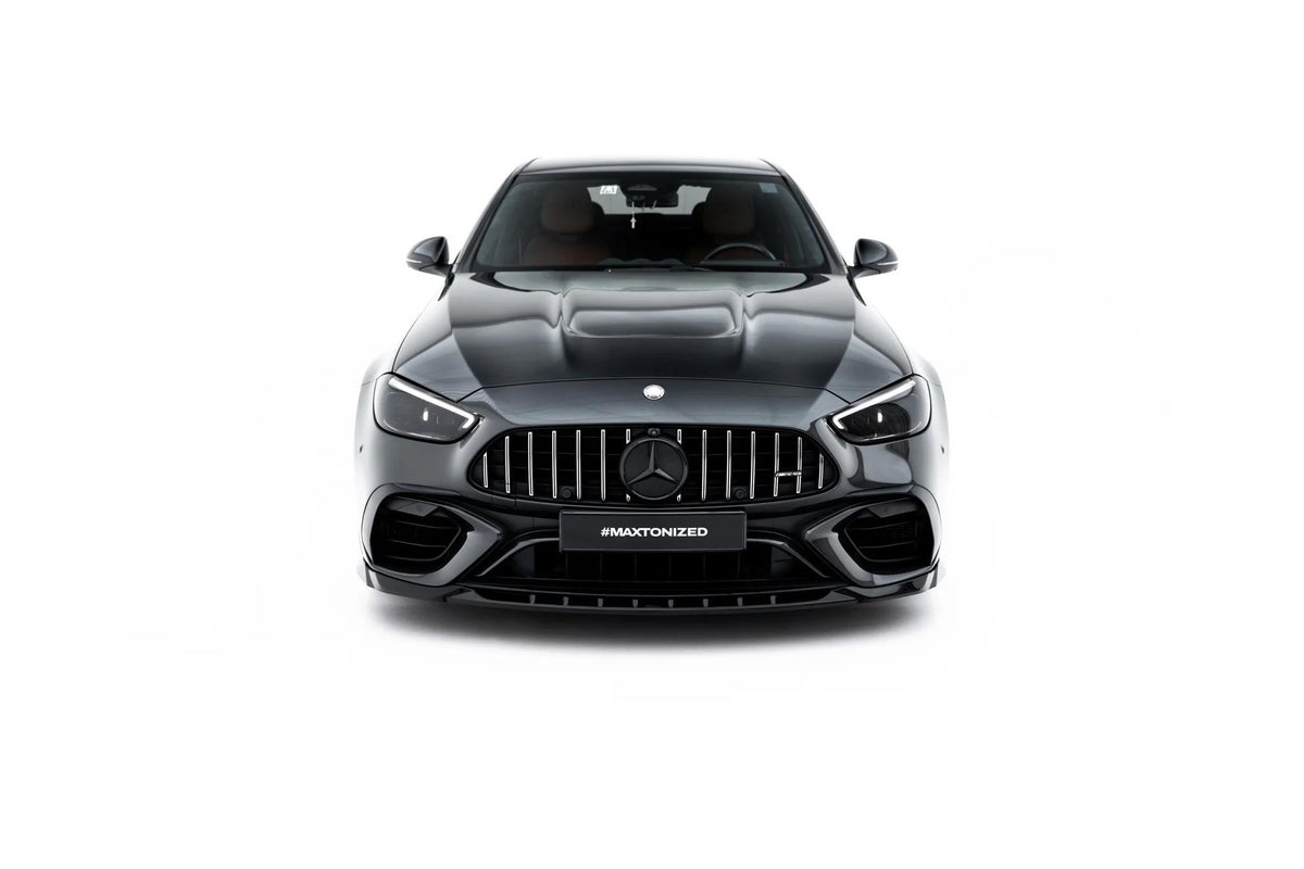Street+ Spoilerlippe Front Ansatz V.1 passend für Mercedes-AMG C63 Limousine / Kombi W206 / S206 schwarz Hochglanz – Ansicht 2