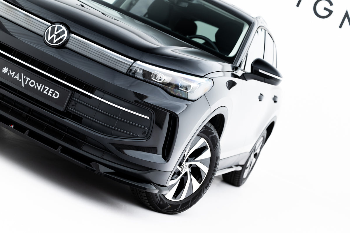 Street+ Spoilerlippe Front Ansatz V.1 passend für VW Tiguan Mk3 schwarz Hochglanz – Ansicht 1