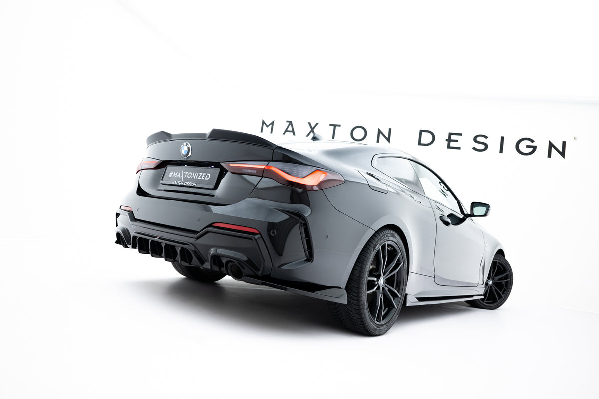 Heck Ansatz Flaps Diffusor V.8 passend für BMW 4er M-Paket G22 / G23 / G22 Facelift / G23 Facelift schwarz Hochglanz – Ansicht 3