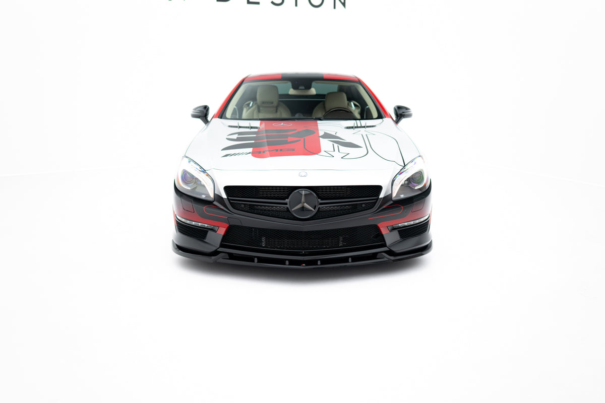 Street+ Spoilerlippe Front Ansatz V.1 passend für Mercedes-Benz SL 63 AMG R231 schwarz Hochglanz – Ansicht 4