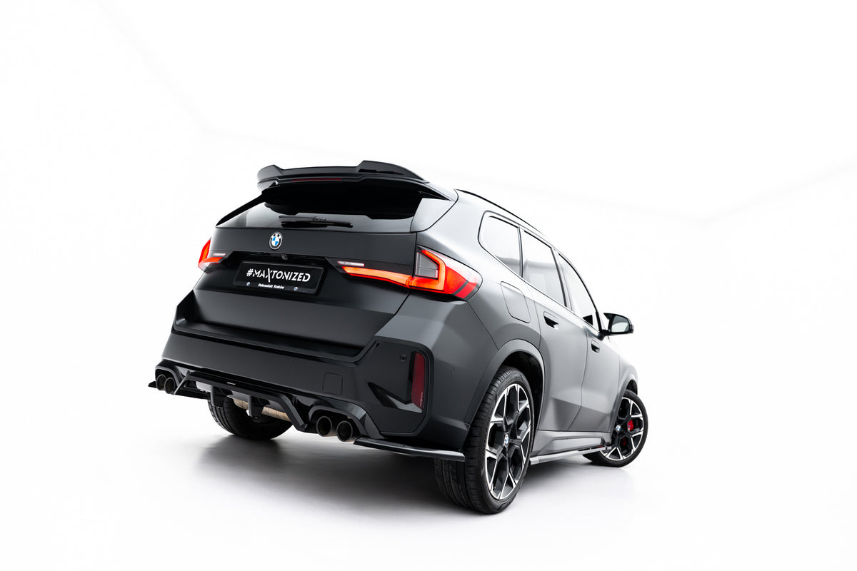 Heck Ansatz Flaps Diffusor passend für BMW X1 M35i U11 schwarz Hochglanz – Ansicht 1