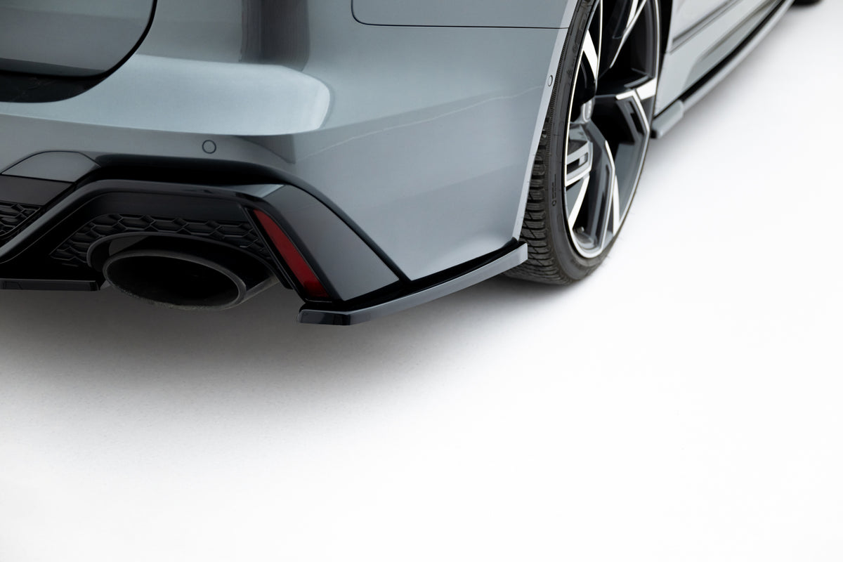 Heck Ansatz Flaps Diffusor V.1 passend für Audi RS6 C8 / C8 Facelift schwarz Hochglanz – Ansicht 3
