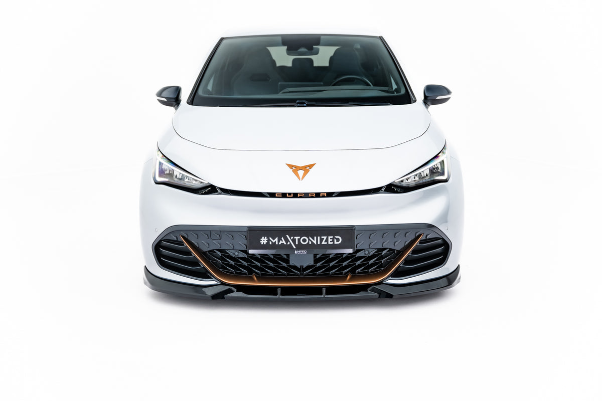 Street+ Spoilerlippe Front Ansatz V.1 passend für Cupra Born Mk1 schwarz Hochglanz – Ansicht 4