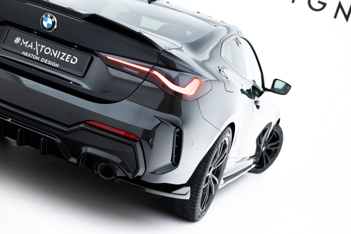 Heck Ansatz Flaps Diffusor V.8 passend für BMW 4er M-Paket G22 / G23 / G22 Facelift / G23 Facelift schwarz Hochglanz – Ansicht 2