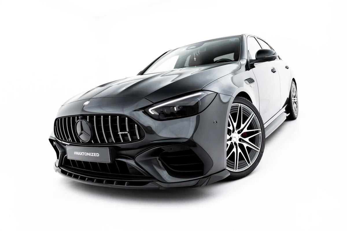 Street+ Spoilerlippe Front Ansatz V.1 passend für Mercedes-AMG C63 Limousine / Kombi W206 / S206 schwarz Hochglanz – Ansicht 1