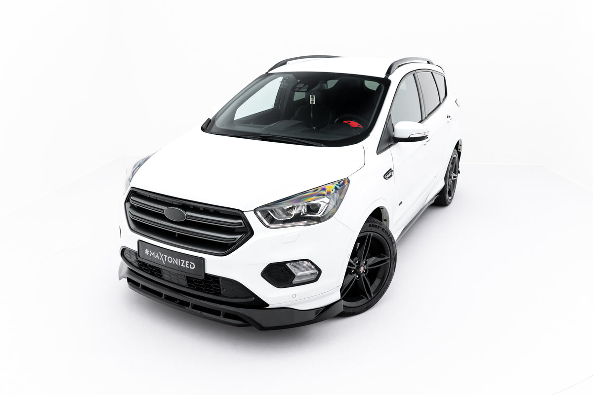 Street+ Spoilerlippe Front Ansatz passend für Ford Kuga ST-Line Mk2 Facelift schwarz Hochglanz – Ansicht 3