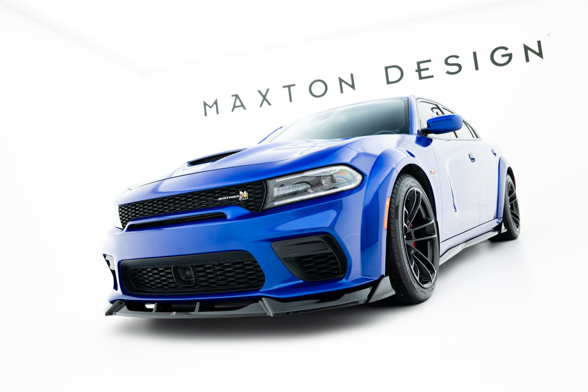 Street+ Spoilerlippe Front Ansatz passend für Dodge Charger RT Scat Pack Widebody Mk3 Facelift schwarz Hochglanz – Ansicht 4