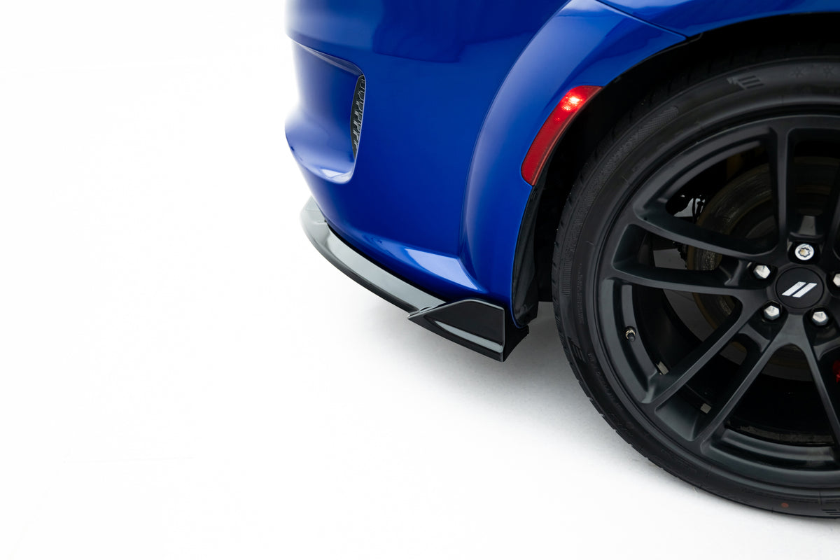 Heck Ansatz Flaps Diffusor passend für Dodge Charger RT Scat Pack Widebody Mk3 Facelift schwarz Hochglanz – Ansicht 4