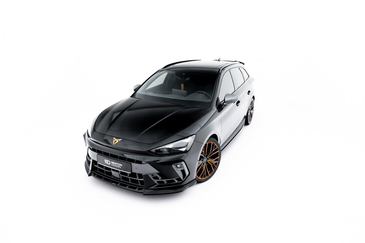 Street+ Spoilerlippe Front Ansatz V.2 passend für Cupra Leon ST / Hatchback Mk1 Facelift schwarz Hochglanz – Ansicht 2