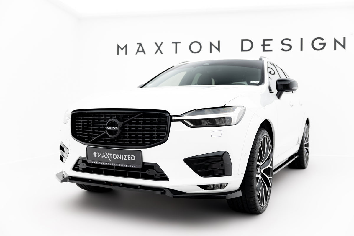Street+ Spoilerlippe Front Ansatz V.2 passend für Volvo XC60 Mk2 R-Design schwarz Hochglanz – Ansicht 3
