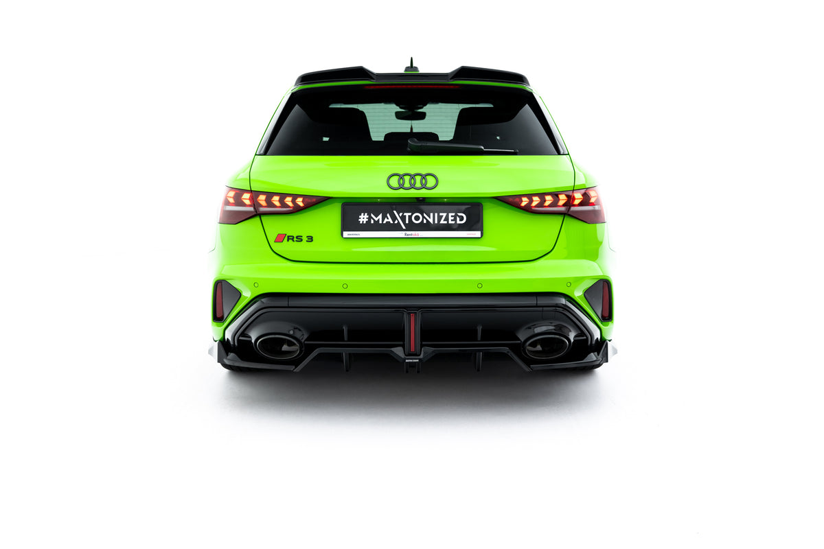 Street+ Mittlerer Diffusor RACE V.2 passend für Audi RS3 Sportback 8Y Facelift schwarz Hochglanz – Ansicht 7