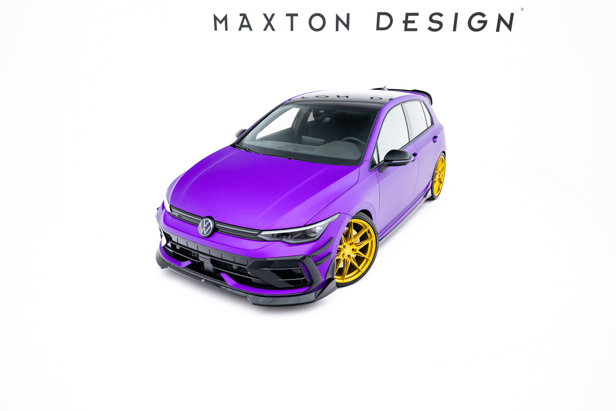 Street+ Spoilerlippe Front Ansatz V.4 passend für VW Golf R Variant Mk8 Facelift schwarz Hochglanz – Ansicht 1
