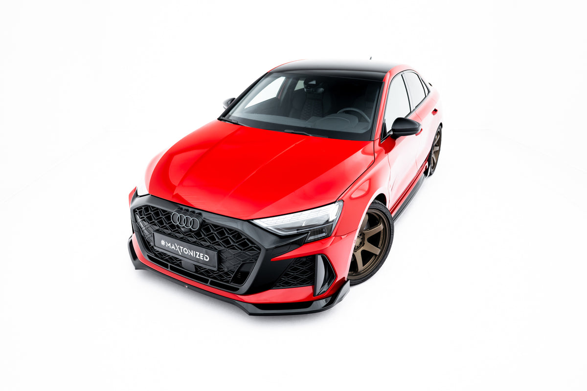 Street+ Spoilerlippe Front Ansatz V.2 passend für Audi RS3 Sportback 8Y Facelift schwarz Hochglanz – Ansicht 2