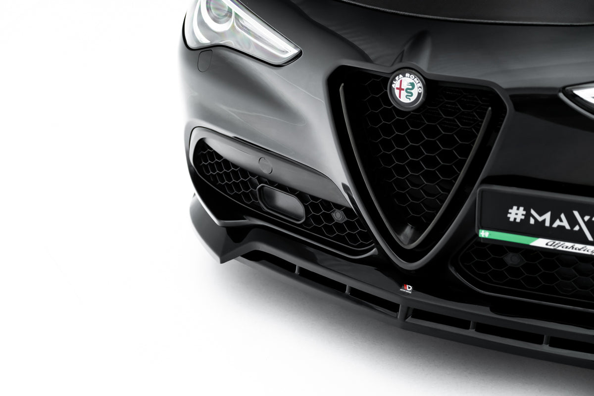 Street+ Spoilerlippe Front Ansatz V.3 passend für Alfa Romeo Stelvio Mk1 schwarz Hochglanz – Ansicht 3