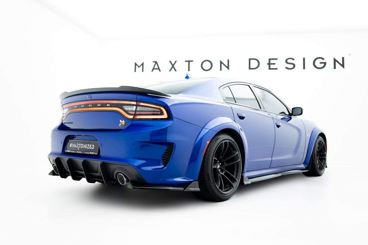 Heck Ansatz Flaps Diffusor passend für Dodge Charger RT Scat Pack Widebody Mk3 Facelift schwarz Hochglanz – Ansicht 5