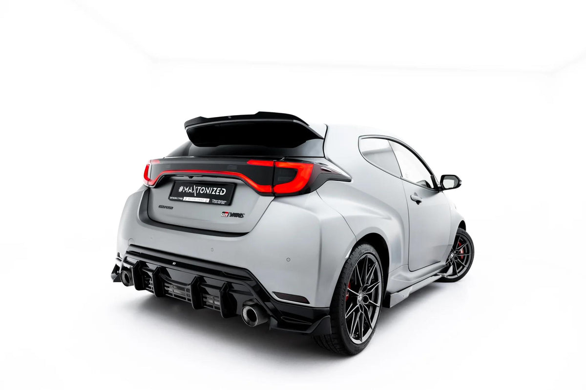 Heck Ansatz Flaps Diffusor V.4 passend für Toyota GR Yaris Mk4 Facelift schwarz Hochglanz – Ansicht 1