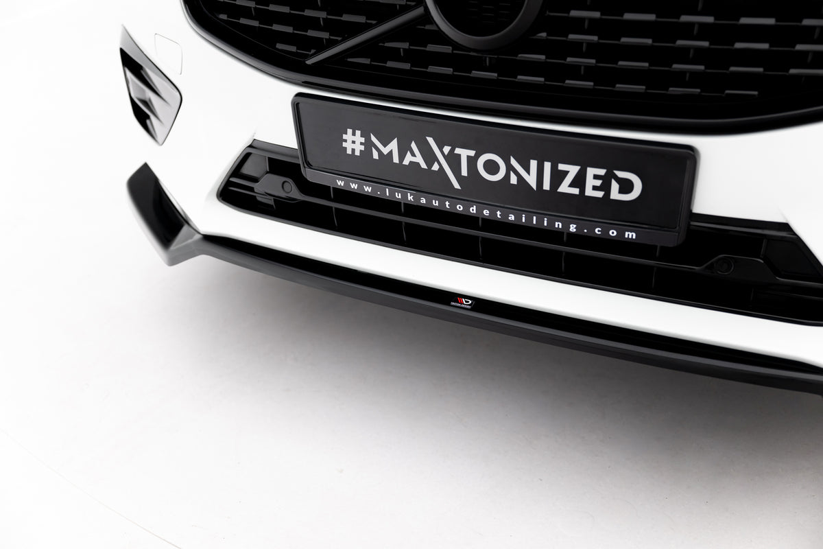 Street+ Spoilerlippe Front Ansatz V.1 passend für Volvo XC60 Mk2 R-Design schwarz Hochglanz – Ansicht 4